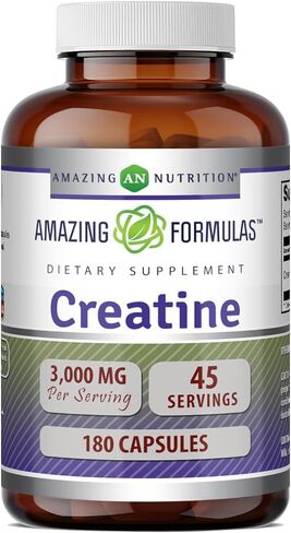 Amazing Formulas Creatine 3000Mg Per Serving 500 Capsules Supplement | Non-GMO | Gluten Free | Made in USA in Saudi Arabia