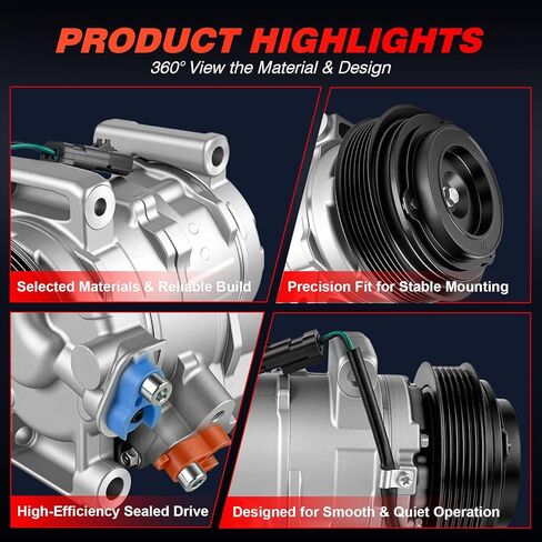 A/C Air Conditioner Compressor Fit for Dodge Avenger 2011-2014,for Dodge Journey 2011-2019, for Ram C/V 2012-2015,Replaces 5140461AA,55111090AA in Saudi Arabia
