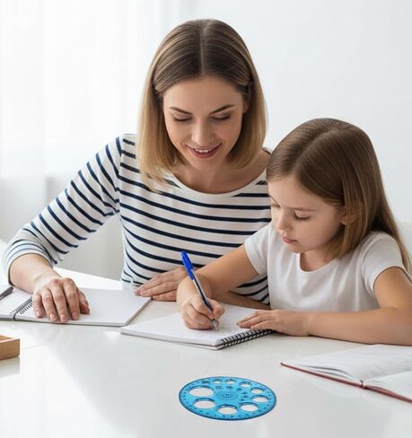 2 Pcs Circle Template for Drawing, Multi-Function Circle Ruler for Drawing, Large & Small Sizes for Studying, Designing, Office Use, Perfect for Painting & Drafting, Plastic in Saudi Arabia