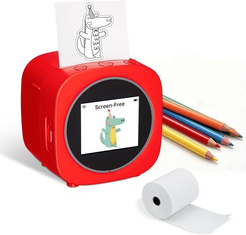 AI Voice Sticker Printer Box for Kids,Inkless Wireless Screen-Free Imagination Printer with Safe Paper Rolls,Portable Thermal Mini Sticker Maker Machine for DIY/Gift/Journal,For Home/School/ Office in Saudi Arabia