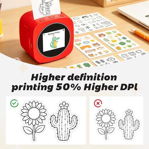 AI Voice Sticker Printer Box for Kids,Inkless Wireless Screen-Free Imagination Printer with Safe Paper Rolls,Portable Thermal Mini Sticker Maker Machine for DIY/Gift/Journal,For Home/School/ Office in Saudi Arabia