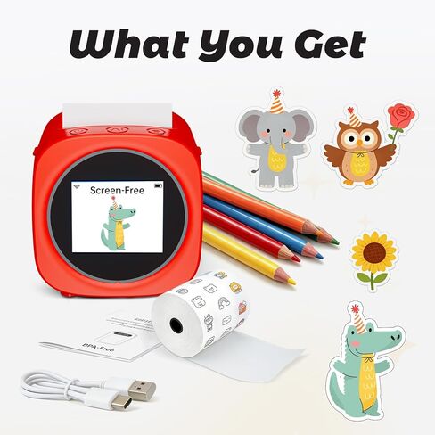 AI Voice Sticker Printer Box for Kids,Inkless Wireless Screen-Free Imagination Printer with Safe Paper Rolls,Portable Thermal Mini Sticker Maker Machine for DIY/Gift/Journal,For Home/School/ Office in Saudi Arabia