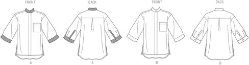 حزمة نمط خياطة قمصان نسائية فضفاضة جدًا من Butterick B7041BB، رمز التصميم B7041، مقاسات 20W-28W in Kuwait