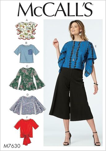 McCall's Patterns Misses' Tops with Sleeve and Hem Variations Sewing Pattern, A5 (6-8-10-12-14) in Saudi Arabia