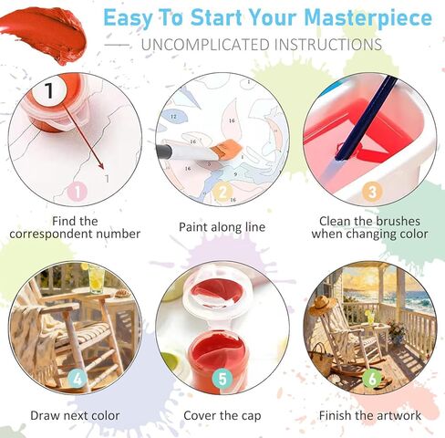 tigdtiu Beach Paint by Numbers Kit for Adults Beginners, Landscape Adult Paint by Number Kits on Canvas, DIY Acrylic Oil Easy Painting by Numbers for Home Wall Decor 16X20 inch in Saudi Arabia