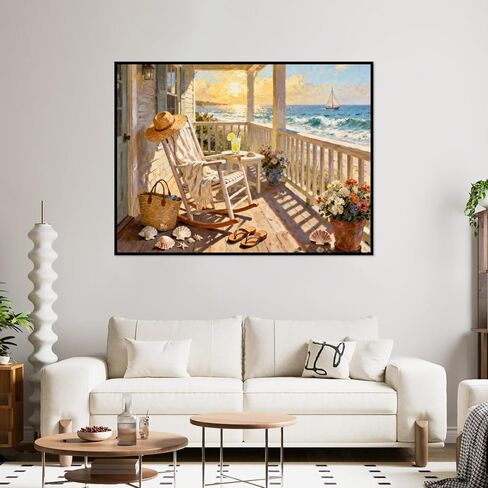 tigdtiu Beach Paint by Numbers Kit for Adults Beginners, Landscape Adult Paint by Number Kits on Canvas, DIY Acrylic Oil Easy Painting by Numbers for Home Wall Decor 16X20 inch in Saudi Arabia