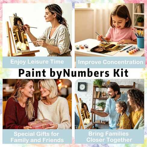 XUNLURY Vintage Black Women Reading Book Print by Numbers for Adults Beginner, African American Gifts for Women DIY Print by Numbers Kits on Canvas for Home Wall Art Decor, 12x16 inch in Saudi Arabia
