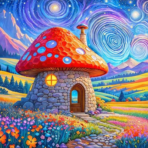AQMMID Diamond Painting Kits for Adults, A Peaceful Garden Full Drill Diamond Art Kits for Beginners,Round 5D DIY Diamond Dots Paintings, Diamonds Pictures Gem Art and Crafts Home Decor Gift in Kuwait