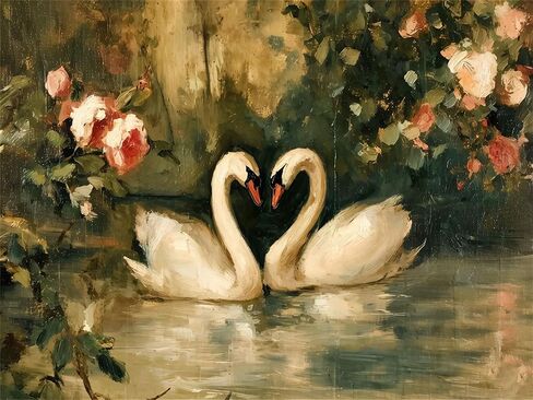 Niazidier DIY Swan الطلاء بالأرقام للبالغين، الطلاء حسب مجموعات الأرقام على القماش، اللون بالأرقام للمبتدئين البالغين، هدايا ديكور لغرفة الحائط المنزلية (بجعة) in Kuwait