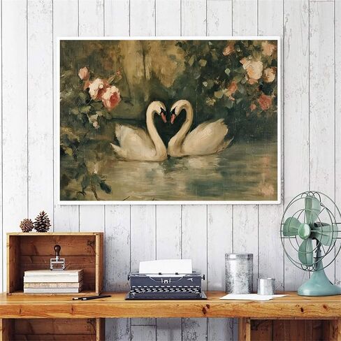 Niazidier DIY Swan الطلاء بالأرقام للبالغين، الطلاء حسب مجموعات الأرقام على القماش، اللون بالأرقام للمبتدئين البالغين، هدايا ديكور لغرفة الحائط المنزلية (بجعة) in Kuwait