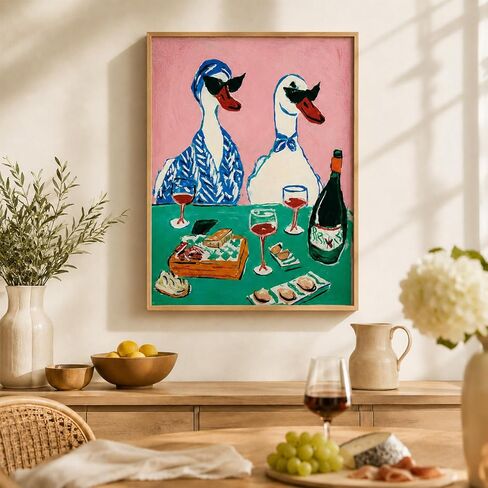 Gearock Paint by Numbers Kit for Adults, Funny Ducks with Sunglasses, Wine & Cheese, Easy DIY Acrylic Painting Set for Beginners, Wine Lover Gift, 16x20 Inch in Saudi Arabia