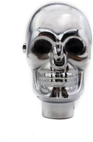 Silver Chrome Skull Stick Shift Knob LED Lights Gear Shift Knob Manual Handle Shifter Knobs - Blue Eyes in Saudi Arabia