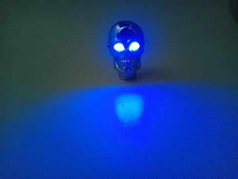 Silver Chrome Skull Stick Shift Knob LED Lights Gear Shift Knob Manual Handle Shifter Knobs - Blue Eyes in Saudi Arabia