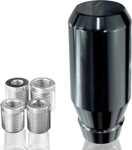 Weighted Shift Knob for Automatic and Speed Manual Cars, 3.15" Stick Shifter Snobs, with 4 Alloy Adapters M8 M10 M12 x 1.25, M10x1.5 (Black) in Saudi Arabia