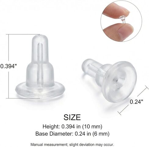50 Pack Clear Silicone Earring Backs, Full-Cover Bullet Earring Backings with Dust Shield, Soft Comfortable Ear Cushions for Stud Earrings, Secure Earring Stoppers in Saudi Arabia