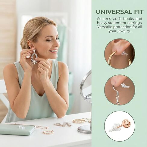50 Pack Clear Silicone Earring Backs, Full-Cover Bullet Earring Backings with Dust Shield, Soft Comfortable Ear Cushions for Stud Earrings, Secure Earring Stoppers in Saudi Arabia