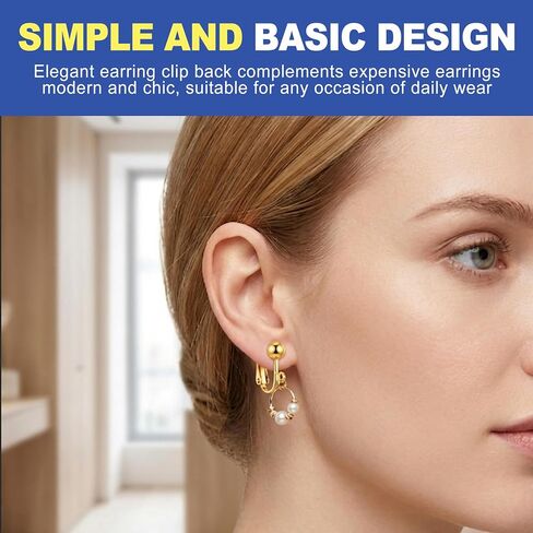 36Pcs Clip on Earring Converter, Brass Earring Converters Pierced to Clip, Secure Earring Clips for Non Pierced Ears, Findings Backs for Jewelry Making DIY, Gold & Silver in Saudi Arabia