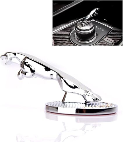 3D Fit Jaguar Gear Shift Knob Cover Decoration Trim Sticke Cover Button Decals Car Jaguar Accessories (Knob Cover-Silver) in Kuwait