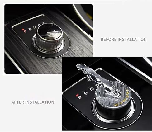 3D Fit Jaguar Gear Shift Knob Cover Decoration Trim Sticke Cover Button Decals Car Jaguar Accessories (Knob Cover-Silver) in Kuwait