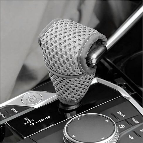 Sun Walker Car Gear Shift Knob Cover, Breathable Anti-Slip Automotive Shifting Handle Protector, Manual Shifter Lever Cover Interior Decoration for Most Vehicles (Black, Side-Opening) in Kuwait