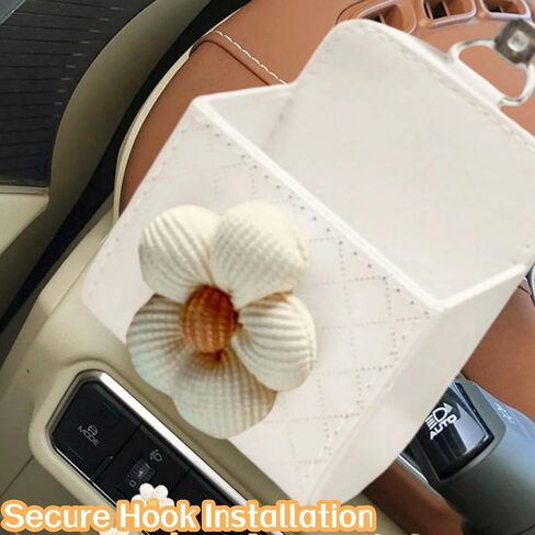 2PCS Car Air Outlet Storage Stylish Car Vent Storage Pocket with Floral Leather Organizer for Dashboard Air Vent Mounted Compact Pouch Box with Hook in Saudi Arabia