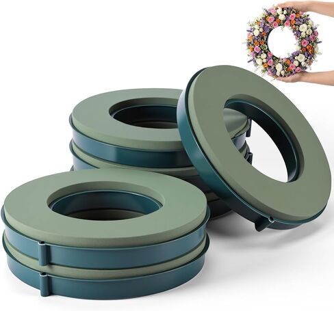 Joyfolk 6 Pcs 10 Inch Floral Foam Rings Round Green Flower Wet Foam Ring Flower Arrangement Kit for Florist Wedding Decoration for Birthdays, Home, Parties in Saudi Arabia