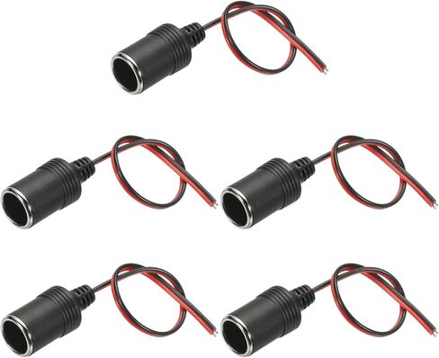 MECCANIXITY 5 قطع 14AWG أنثى مقبس ولاعة سجائر السيارة مع سلك عاري كابل مفتوح النهاية، 50 سم / 1.6FT 12V / 24V 30A شاحن سيارة محول مقبس أنثى لتشغيل المعدات داخل السيارة in Kuwait
