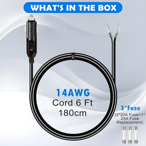 6FT 14AWG 12V 24V محول الطاقة ولاعة السجائر in Kuwait
