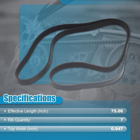 حزام محرك سيربنتين متوافق مع Toyota Camry 2007-2009، RAV4 2006-2008، Corolla 2009-2012، Matrix 09-2013 & Scion xB 12-2015، Pontiac Vibe 09-2010 L4 2.4L حزام أوتوماتيكي 7PK1905 in Kuwait