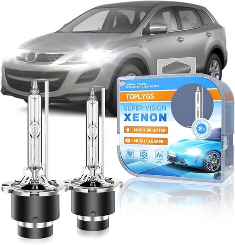 D2S HID المصباح الأمامي لعام 2007 2008 2009 2010 2012 Mazda CX9 CX7 3 5 6، 2006-2015 Miata MX5 HID المصابيح الأمامية مصابيح زينون، 8000K أزرق، استبدال OEM مصابيح زينون منخفضة الشعاع، حزمة من 2 in Kuwait