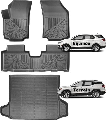 لسجادات أرضية Chevy Equinox/GMC Terrain 2018-2024، سجادات سيارة لشفروليه Equinox|GMC Terrain 2024 2023 2022 2021 2020 2019 2018 لجميع الأحوال الجوية TPE مضادة للانزلاق مناسبة حسب الطلب ملحقات بطانة البضائع in Kuwait