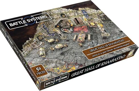 Battle Systems Fantasy Dungeon Terrain Great Hall of Khaarastad Terrain Immersive Scenery for D&D DND Maladum Pathfinder RPGs Full Color Heavy Duty Cardstock Printed Both Sides in Saudi Arabia