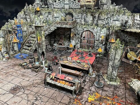 Battle Systems Fantasy Dungeon Terrain Great Hall of Khaarastad Terrain Immersive Scenery for D&D DND Maladum Pathfinder RPGs Full Color Heavy Duty Cardstock Printed Both Sides in Saudi Arabia