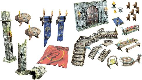 Battle Systems Fantasy Dungeon Terrain Great Hall of Khaarastad Terrain Immersive Scenery for D&D DND Maladum Pathfinder RPGs Full Color Heavy Duty Cardstock Printed Both Sides in Saudi Arabia
