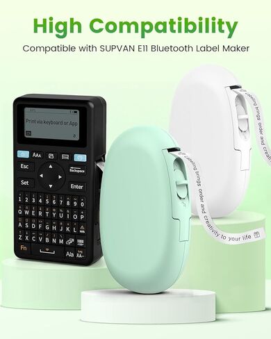 3 Rolls Compatible with SUPVAN E10 E11 Bluetooth Label Maker Tape, White,Continous 0.59in x 19.68ft(15mmx6m),Thermal Laminated Label Paper, Self-Adhesive Multipurpose Labeling Tape in Kuwait