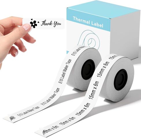 3 Rolls Compatible with SUPVAN E10 E11 Bluetooth Label Maker Tape, White,Continous 0.59in x 19.68ft(15mmx6m),Thermal Laminated Label Paper, Self-Adhesive Multipurpose Labeling Tape in Kuwait