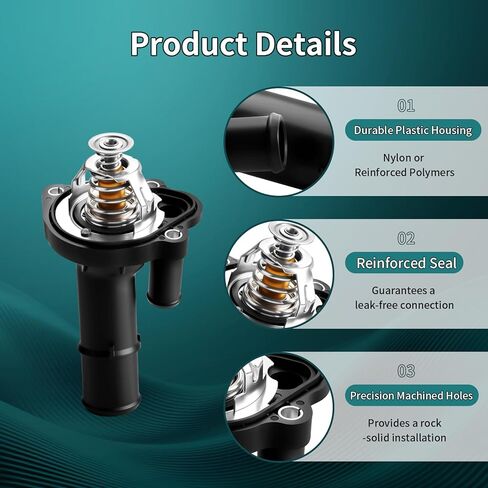 Engine Coolant Thermostat Housing Assembly Compatible With 2007-2017 Mazda 3, 5, MX-5 Miata, Ford Focus, Fusion, Escape Taurus, Lincoln MKZ, MKC, MKT - Replaces LF7015170, 902-682 in Kuwait