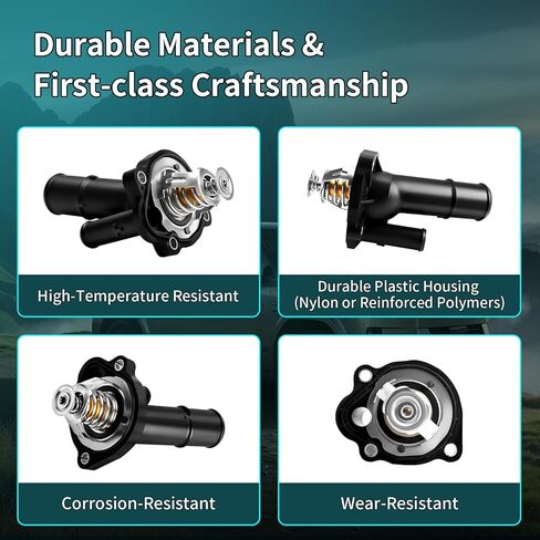 Engine Coolant Thermostat Housing Assembly Compatible With 2007-2017 Mazda 3, 5, MX-5 Miata, Ford Focus, Fusion, Escape Taurus, Lincoln MKZ, MKC, MKT - Replaces LF7015170, 902-682 in Kuwait