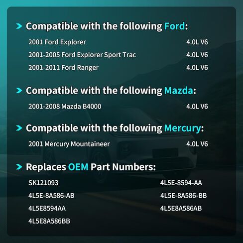 مجموعة مبيت منظم حرارة سائل تبريد المحرك من الألومنيوم متوافقة مع Ford Explorer 2001-2005، Ranger 2001-2011، Mazda B4000 01-08، Mercury Mountaineer 2001 يستبدل - يستبدل 4L5E8A586AB، SK121093 in Kuwait