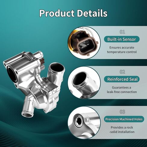 مجموعة مبيت منظم حرارة سائل تبريد المحرك من الألومنيوم متوافقة مع Ford Explorer 2001-2005، Ranger 2001-2011، Mazda B4000 01-08، Mercury Mountaineer 2001 يستبدل - يستبدل 4L5E8A586AB، SK121093 in Kuwait
