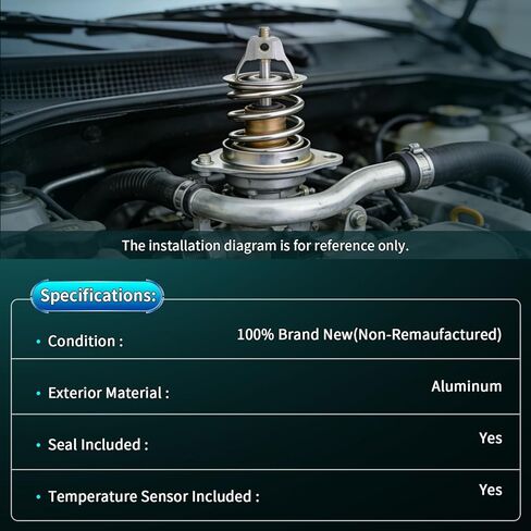 مجموعة مبيت منظم حرارة سائل تبريد المحرك من الألومنيوم متوافقة مع Ford Explorer 2001-2005، Ranger 2001-2011، Mazda B4000 01-08، Mercury Mountaineer 2001 يستبدل - يستبدل 4L5E8A586AB، SK121093 in Kuwait
