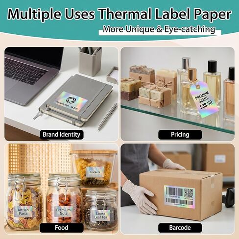 2 رول ملصقات حرارية ثلاثية الأبعاد 40 × 30 مم (1.57 بوصة × 1.18 بوصة)، ملصقات مستطيلة مخصصة لـ Phomemo M110/M120/M200/M220/M221، P50/P2/DP26/BQ10 ورق ملصقات حراري مقاوم للماء للباركود والسعر والعنوان in Kuwait