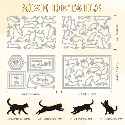 EVERJOYCRAFT 4 Pack 35 Styles Cute Cat Metal Cutting Dies Cuts for Card Making Carbon Steel Die Cuts Stencils for DIY Scrapbooking Photo Album Decoration Embossing Paper Cards Crafting Supplies in Saudi Arabia