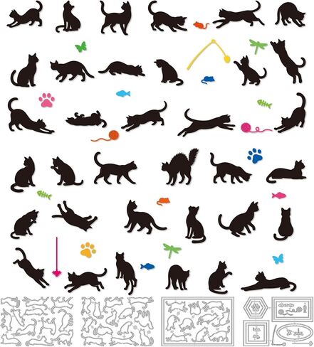 EVERJOYCRAFT 4 Pack 35 Styles Cute Cat Metal Cutting Dies Cuts for Card Making Carbon Steel Die Cuts Stencils for DIY Scrapbooking Photo Album Decoration Embossing Paper Cards Crafting Supplies in Saudi Arabia