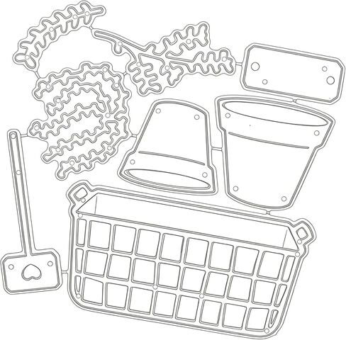 3D Planter & Garden Metal Cutting Dies Set for Card Making & Scrapbooking - Includes Pots, Plants, Fence, Shovel, Tags for DIY Greeting Cards, Journal, Home Decor in Saudi Arabia