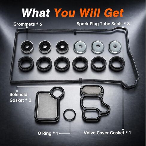 FUSCH Valve Cover Gasket Set - Engine Gasket Kit Compatible with Honda Accord Civic CR-V Element & Acura CSX RDX RSX TSX, Reliable Seal, Prevents Oil Leaks, Replace VS50614R in Kuwait