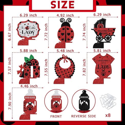 7PCS Ladybug Baby Shower Decorations Ladybug Birthday Honeycomb Centerpieces Gender Reveal Party Decoration for Girl in Saudi Arabia