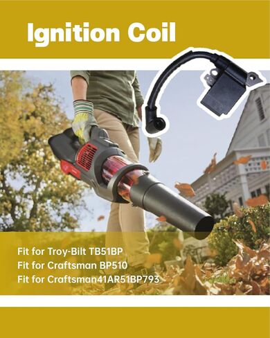 Ignition Coil Fit for Troy-Bilt TB51BP for Craftsman BP510 41AR51BP793 Backpack Blower, MTD 753-11140 Replace 753-11140, Efficient Stable Performance in Saudi Arabia