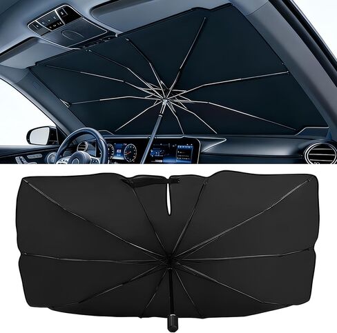 Car Windshield Sun Shade Umbrella,52" x 28" Sun Visor for Car Windshield,Foldable UV Protector & Heat Block Reflector,Full-Coverage Front Window Sunshade Umbrella Shield for Outdoor & Daily Use (M) in Saudi Arabia
