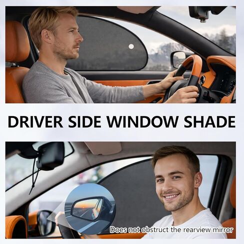 Car Window Shades, 2026 New Upgrade Car Shades for Side Windows25 X15(2 Pack), Side Window Sun Protection for Daily Commuting and Long Road Trips with Four Suction Cups, Can Blocks 99.98% UVR in Saudi Arabia